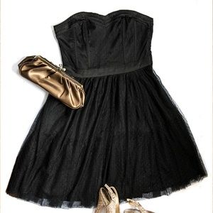 H&M Divided Black LBD Tulle Strapless Dress